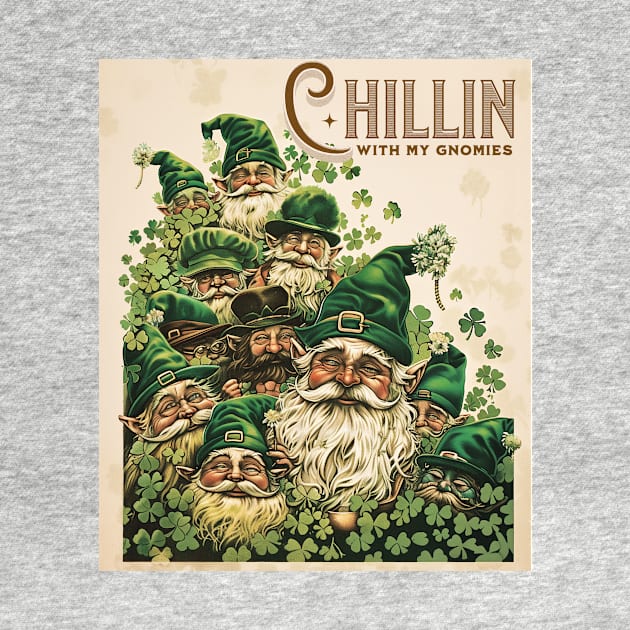 Chillin' with My Gnomies Retro Vintage Illustration by TeeTrendz